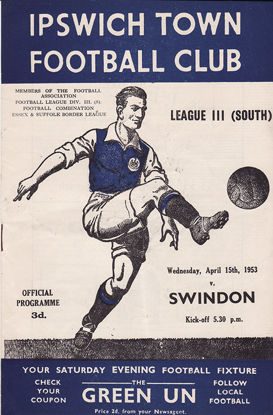 <b>Wednesday, April 15, 1953</b><br />vs. Ipswich Town (Away)
